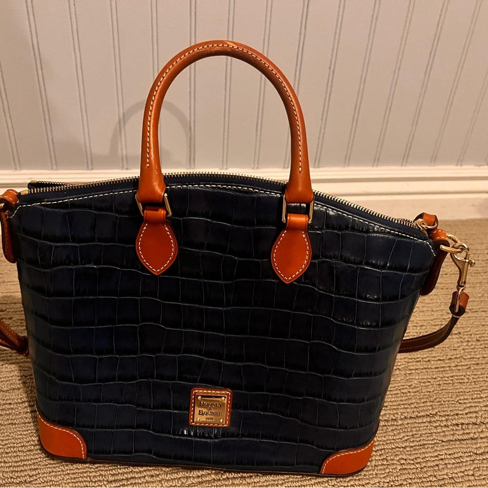 Dooney & Bourke Black and Brown Croc Satchel